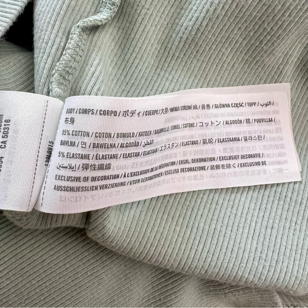 Abercrombie & Fitch Ribbed Sage Green Sleeveless Henley Tank Top - Picture 11 of 12